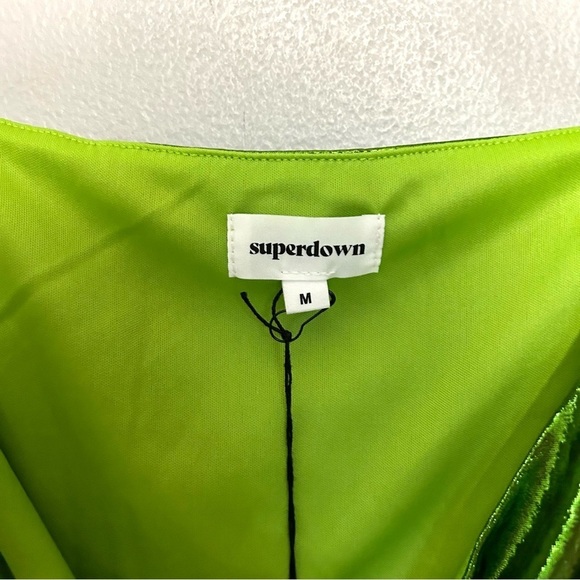 NWT Revolve Superdown Metallic Green Wrap Top Medium - Picture 9 of 9